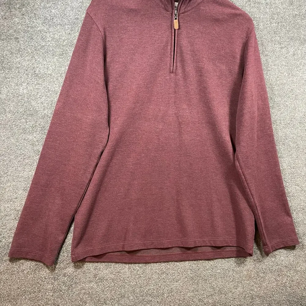 Mizzen + Main 1/4 Zip Rivington Pullover Sweater Men's Large Red Perfromance